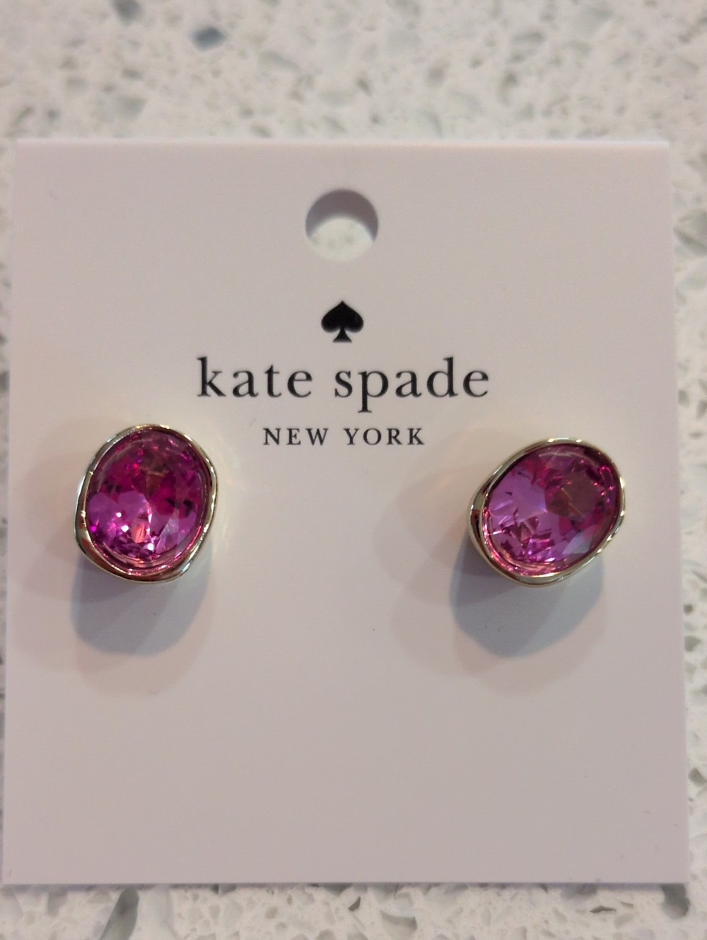 kate spade Pink Oval Crystal Stud Earrings